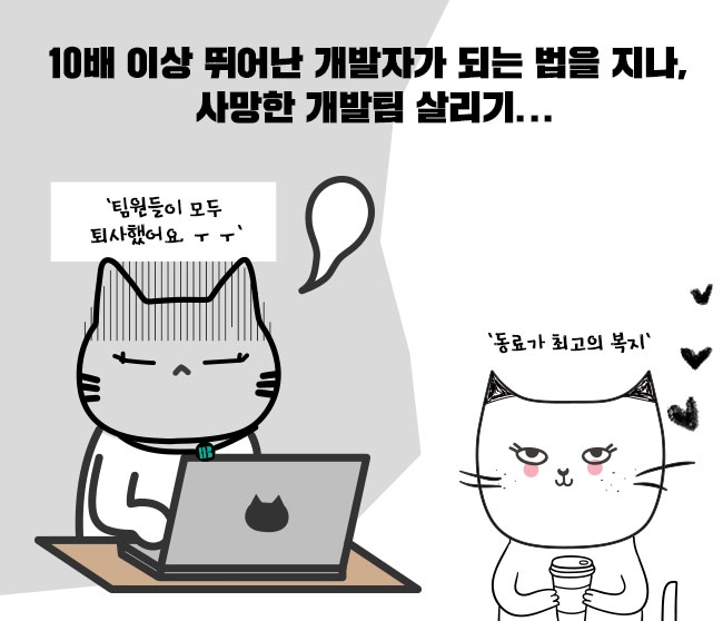 10배 이상 뛰어난 개발자가 되는 법을 지나, 사망한 개발팀 살리기...