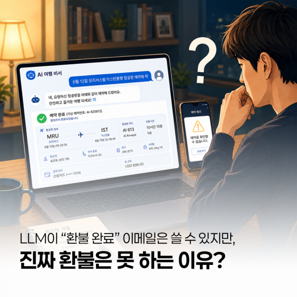 LLM이 “환불 완료” 이메일은 쓸 수 있지만, 진짜 환불은 못 하는 이유