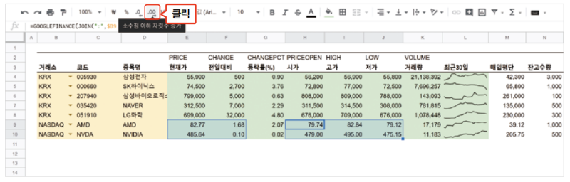 06 일잘러의 비밀_스프레드시트_googlefinance_함수_예제_주식 투자 손익.PNG