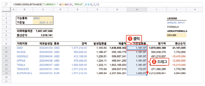 04 일잘러의 비밀_스프레드시트_googlefinance_함수_예제_환율 조회.PNG